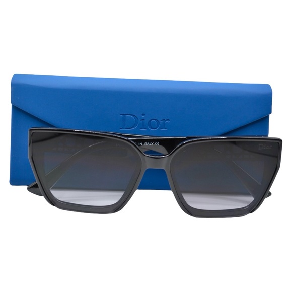 Dior Women’s Sunglasses Black/Silver | Gray Gradient | Cat-Eye | 62-14-143 - Picture 1 of 15